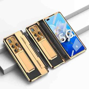For Huawei Mate X2 Integrated Full Coverage Hinge Phone Case with Stylus(Gold+Black)