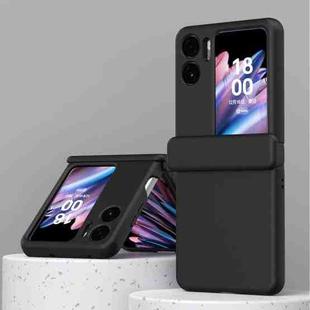 For OPPO Find N2 Flip Macaron Magnetic Three-piece Phone Case with Hinge(Black)