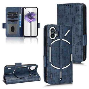 For Nothing Phone 1 Symmetrical Triangle Leather Phone Case(Blue)