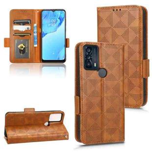 For TCL 20B Symmetrical Triangle Leather Phone Case(Brown)