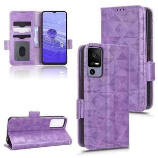 For TCL 40 R Symmetrical Triangle Leather Phone Case(Purple)