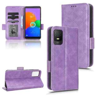 For TCL 403 Symmetrical Triangle Leather Phone Case(Purple)