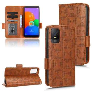 For TCL 403 Symmetrical Triangle Leather Phone Case(Brown)