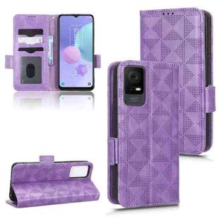 For TCL 405 / 406 T506D Symmetrical Triangle Leather Phone Case(Purple)