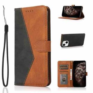 For iPhone 13 mini Dual-color Stitching Leather Phone Case(Black Brown)