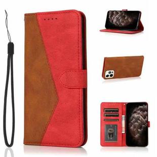 For iPhone 13 Pro Dual-color Stitching Leather Phone Case(Brown Red)