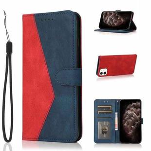 For iPhone 12 mini Dual-color Stitching Leather Phone Case(Red Blue)