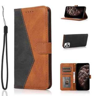 For iPhone 12 / 12 Pro Dual-color Stitching Leather Phone Case(Black Brown)