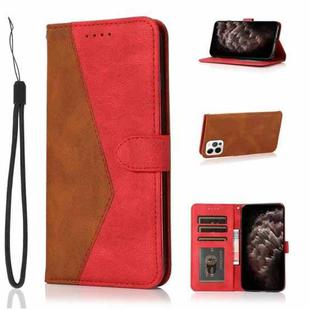 For iPhone 12 / 12 Pro Dual-color Stitching Leather Phone Case(Brown Red)