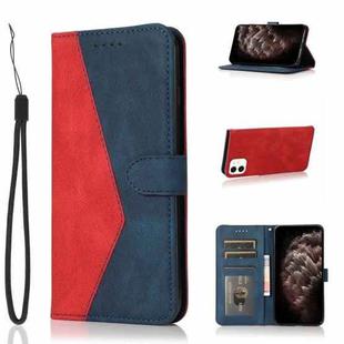 For iPhone 11 Dual-color Stitching Leather Phone Case(Red Blue)