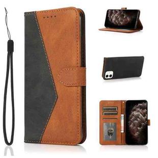 For iPhone 11 Dual-color Stitching Leather Phone Case(Black Brown)