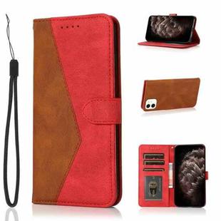 For iPhone 11 Dual-color Stitching Leather Phone Case(Brown Red)