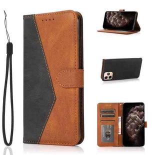 For iPhone 11 Pro Max Dual-color Stitching Leather Phone Case(Black Brown)