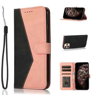 For iPhone 11 Pro Max Dual-color Stitching Leather Phone Case(Black Rose Gold)