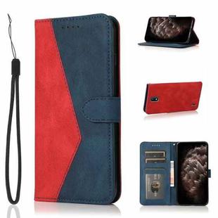 For Nokia 1.3 Dual-color Stitching Leather Phone Case(Red Blue)