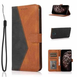 For Nokia 1.3 Dual-color Stitching Leather Phone Case(Black Brown)