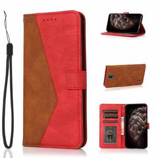 For Nokia 1.3 Dual-color Stitching Leather Phone Case(Brown Red)