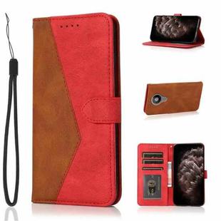 For Nokia 5.3 Dual-color Stitching Leather Phone Case(Brown Red)