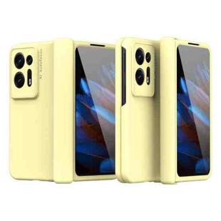 For OPPO Find N2 Macaron Magnetic Hinge Full Coverage Phone Case(Yellow)