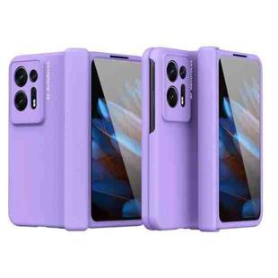 For OPPO Find N2 Macaron Magnetic Hinge Full Coverage Phone Case(Purple)