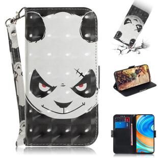 For Xiaomi Redmi Note 9 Pro 3D Colored Drawing Horizontal Flip Leather Case with Holder & Card Slot & Wallet & Lanyard(Angry Bear)