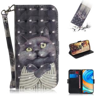 For Xiaomi Redmi Note 9 Pro 3D Colored Drawing Horizontal Flip Leather Case with Holder & Card Slot & Wallet & Lanyard(Embrace The Cat)