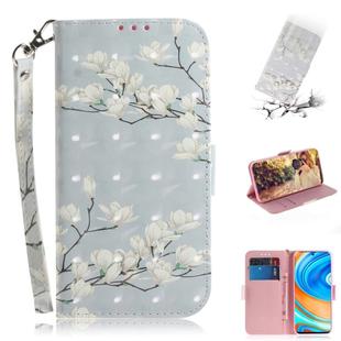 For Xiaomi Redmi Note 9 Pro 3D Colored Drawing Horizontal Flip Leather Case with Holder & Card Slot & Wallet & Lanyard(Magnolia)