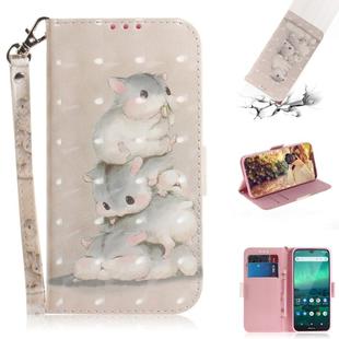 For Nokia 1.3 3D Colored Drawing Horizontal Flip Leather Case with Holder & Card Slot & Wallet & Lanyard(Three Squirrels)