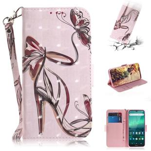 For Nokia 1.3 3D Colored Drawing Horizontal Flip Leather Case with Holder & Card Slot & Wallet & Lanyard(Butterfly High Heels)