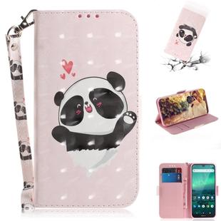 For Nokia 1.3 3D Colored Drawing Horizontal Flip Leather Case with Holder & Card Slot & Wallet & Lanyard(Love-heart Bear)