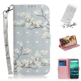 For Nokia 1.3 3D Colored Drawing Horizontal Flip Leather Case with Holder & Card Slot & Wallet & Lanyard(Magnolia)