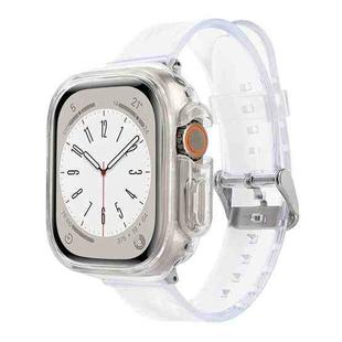 For Apple Watch Ultra 49mm Glacier Jelly Clear TPU Case Watch Band(Transparent)