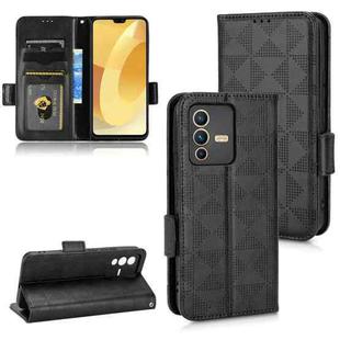 For vivo S12 Pro / V230 Pro Symmetrical Triangle Leather Phone Case(Black)