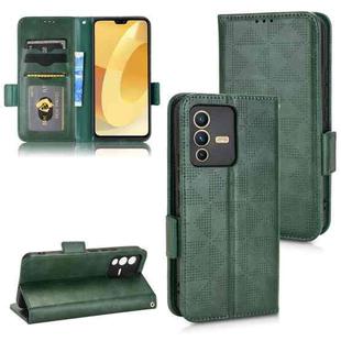 For vivo S12 Pro / V230 Pro Symmetrical Triangle Leather Phone Case(Green)