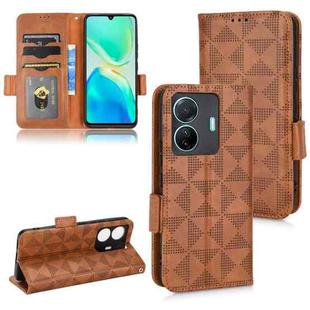 For vivo S15e 5G Symmetrical Triangle Leather Phone Case(Brown)