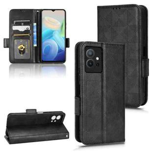 For vivo T1 5G / Y75 5G / Y55 5G Symmetrical Triangle Leather Phone Case(Black)