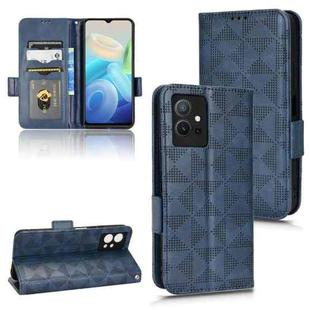 For vivo T1 5G / Y75 5G / Y55 5G Symmetrical Triangle Leather Phone Case(Blue)