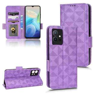 For vivo T1 5G / Y75 5G / Y55 5G Symmetrical Triangle Leather Phone Case(Purple)