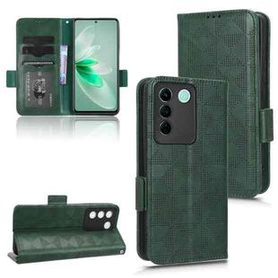 For vivo V27e / S16e Symmetrical Triangle Leather Phone Case(Green)