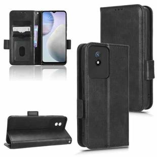 For vivo Y02 4G Symmetrical Triangle Leather Phone Case(Black)