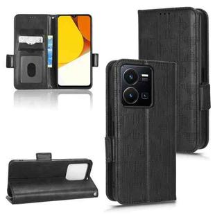 For vivo Y35 4G Symmetrical Triangle Leather Phone Case(Black)