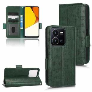 For vivo Y35 4G Symmetrical Triangle Leather Phone Case(Green)