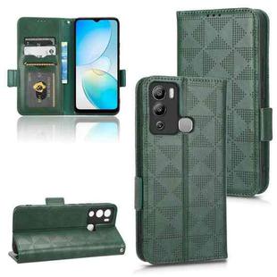 For Infinix Hot 12i Symmetrical Triangle Leather Phone Case(Green)