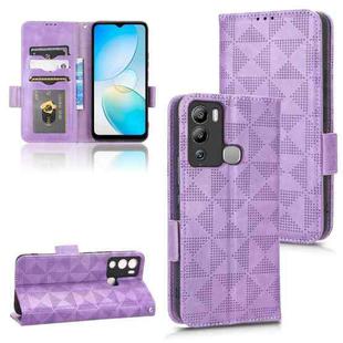 For Infinix Hot 12i Symmetrical Triangle Leather Phone Case(Purple)