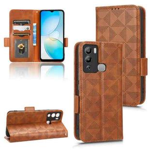 For Infinix Hot 12i Symmetrical Triangle Leather Phone Case(Brown)