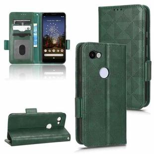 For Google Pixel 3 Lite / 3a Symmetrical Triangle Leather Phone Case(Green)