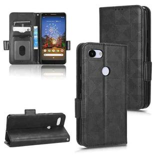 For Google Pixel 3 Lite XL / 3a XL Symmetrical Triangle Leather Phone Case(Black)