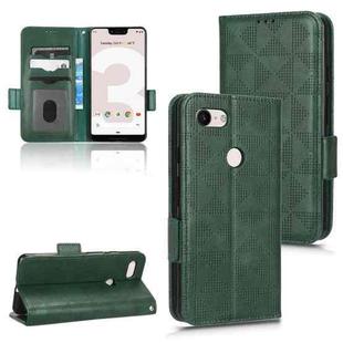 For Google Pixel 3 XL Symmetrical Triangle Leather Phone Case(Green)