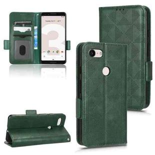 For Google Pixel 3 Symmetrical Triangle Leather Phone Case(Green)