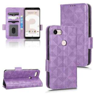 For Google Pixel 3 Symmetrical Triangle Leather Phone Case(Purple)